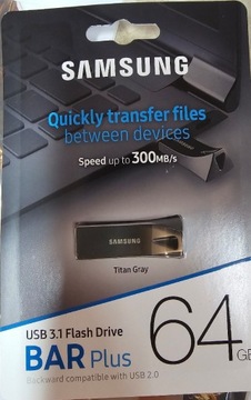 Pendrive Samsung BAR Plus USB3.1 64 GB Titan Gray 