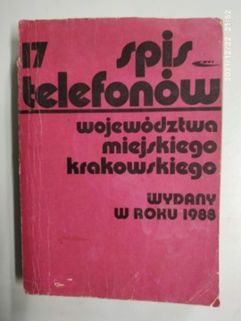 Książka telefoniczna woj krakowskiego 1988 r