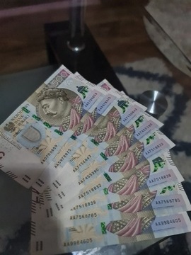 Banknoty 500 PLN z serii AA