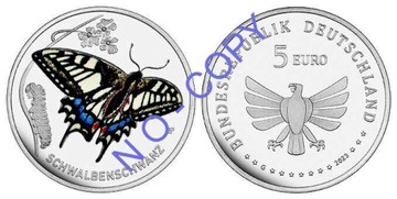 5 Euro Niemcy - 2023 r -Motyl - kolor -Nowść