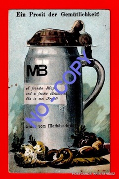 Piwo -Kufel -MB- Gruss vom Mathaserbrau - 1912 r