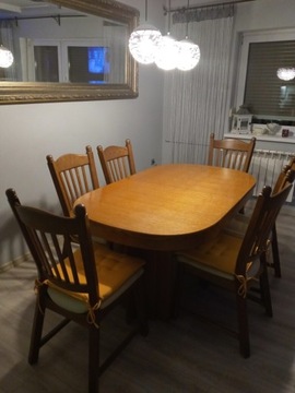 Stół dębowy +6krzeseł