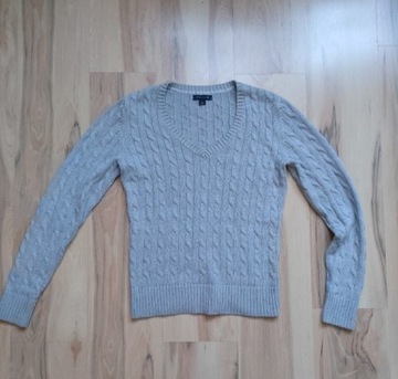 Tommy Hilfiger damski sweter szary 38 M V warkocz 