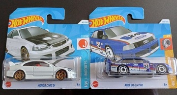 Hot wheels Honda Civic Si + Audi 90 quattro, zestaw