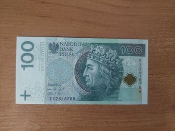 Banknot 100 zł seria EX