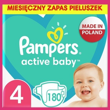 HIT Pampers Active Baby rozmiar 4 180 szt.