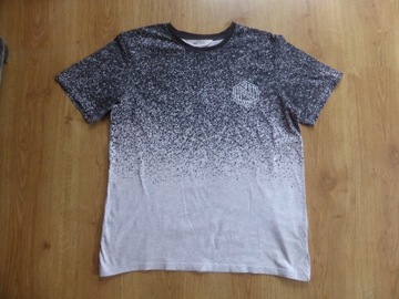 H&M T-shirt czarny nakrapiany - j.NOWY- 170