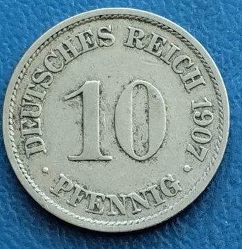 Moneta 10 Pfennig. 1907 r.