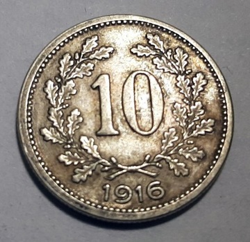 AUSTRIA 10 HALERZY 1916