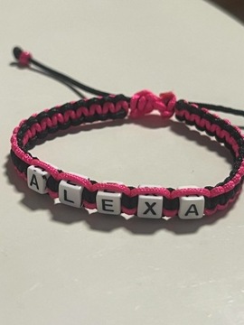 Bransoletka handmade Alexa różowa czarna