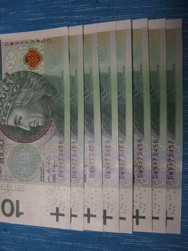 Banknoty mennicze 8 szt,wartość nominalna 800 zł