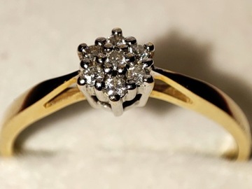 pierścionek zaręczynowy złoty z brylantami Apart