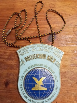 Medal pamiątkowy jubileusz Polizeichor Köln 1982