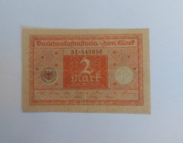 2 Marki 1920 rok (Darlehenskassenschein)