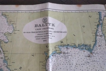 Stara mapa Bałtyk cześć południowa 1951