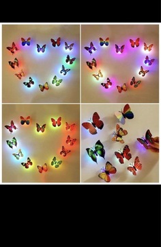 Motylki LED 9 sztuk 