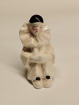 Figurka Pierrot, arlekin, art deco, iryzowana