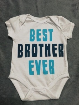 Body niemowlęce z napisem "Best brother ever" 56 c
