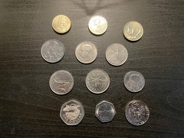 Zestaw monet nr 4, różne, 12 sztuk