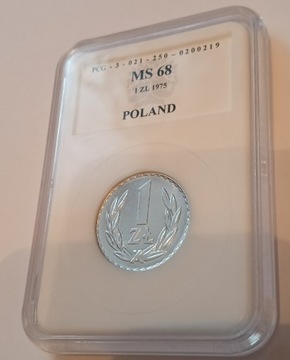 1 zł 1975 bzm Grading MS 68 PCG