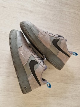 Nike Air Force 1 Low Cut Out Swoosh Grey Black