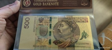 Replika banknot kolekcjonerski 500pln