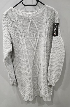 Długi wełniany sweter