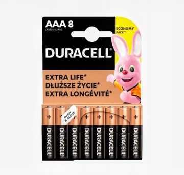 Baterie alkaliczne Duracell aaa (R3) 8 szt