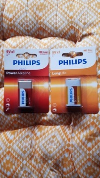 2 baterie 9v 6lr61 6f22 philips power long 