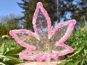 Popielniczka artystyczna Pink Cannabis Art-hemp