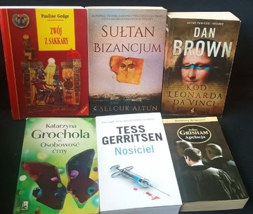 ZESTAW, 6 KSIĄŻEK,SENSACJA, BROWN,GRISHAM,GROCHOLA