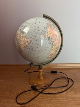 Duży podświetlany globus Dekoracja / Pomoc naukowa