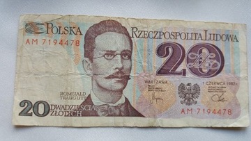 Polska banknot 20zl z1982r