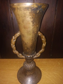 Stary Puchar stalowy z grawerunkiem