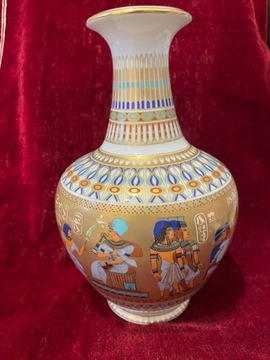 Piękny stary wazon Kaiser Theben motyw egipski TUT ENCH AMUN