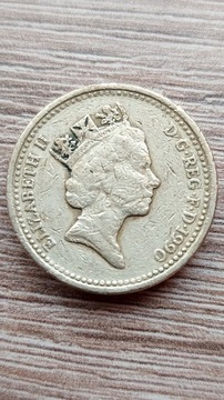 1 funt brytyjski 1990