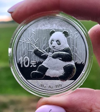 Srebrna moneta 10 Yuan Chińska Panda 2017, 30g 999