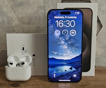 Iphone 15 PRO 128GB 5G 6,1" Tytan + AirPods 3