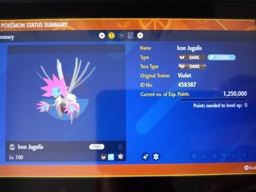 Shiny Paradox Pokemon Iron Jugulis + Item