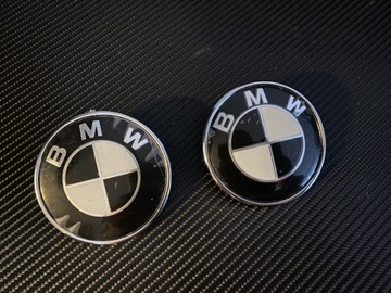 Znaczek emblemat BMW 72mm czarno biały