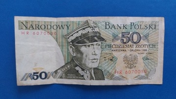 Banknot 50 zł z 1988r, Seria HR