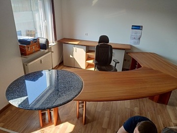 duże biurko biuro zestaw drewno granit 3,5 m 2,5m