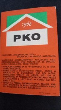 Kalendarzyk listkowy składany PKO 1968r.