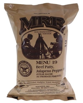 MRE USA Menu 19: BEEF PATTY, JALAPENO PEPPER JACK