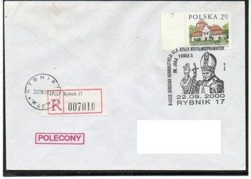 Jan Paweł II - RYBNIK - koperta ''R'' - 2000r.