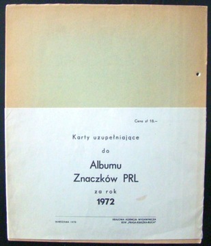 Karty uzupełniające za rok 1972 do albumu