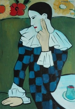 Pablo Picasso, Arlekin, 42x29,7, 