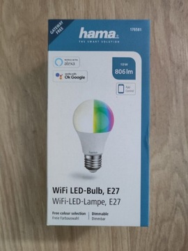 Żarówka smart wifi Hama LED E27 10W 806lm asystent