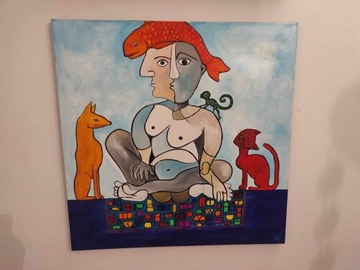 Obraz olejny z Francji (60cm x 60cm)