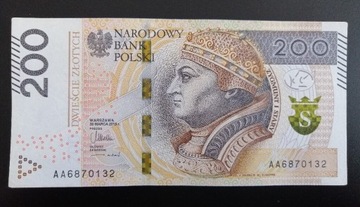 200 złotych 2015 seria AA